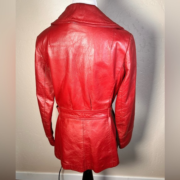 LA VAY LIMITED BURGANDY RED LEATHER JACKET size Small made in San Diego CA - Picture 6 of 16